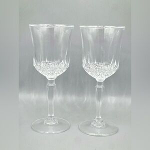 2 Toscany Elite 24% Lead Crystal Wine Glasses 7” Champagne Heavy Criss-Cross